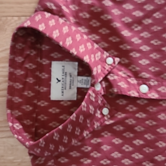 American Eagle Seriously Soft Classic Fit Lg Slv Button Down Shirt  Sz LT. Rust - Picture 3 of 12